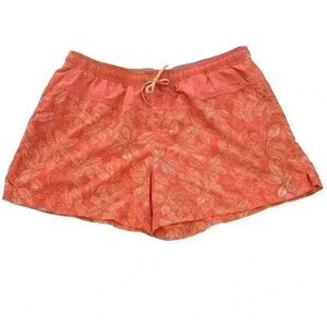 Columbia Womens Coral Color Athletic Floral Shorts Size Medium